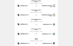 Nos matchs du samedi 02 mars de U10 a U14 