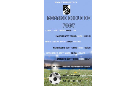 Rentrée de Notre Ecole de Foot