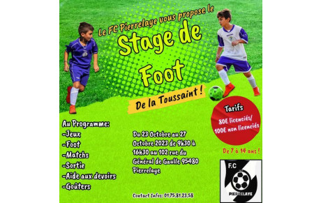 STAGE DE FOOTBALL de la Toussaint 